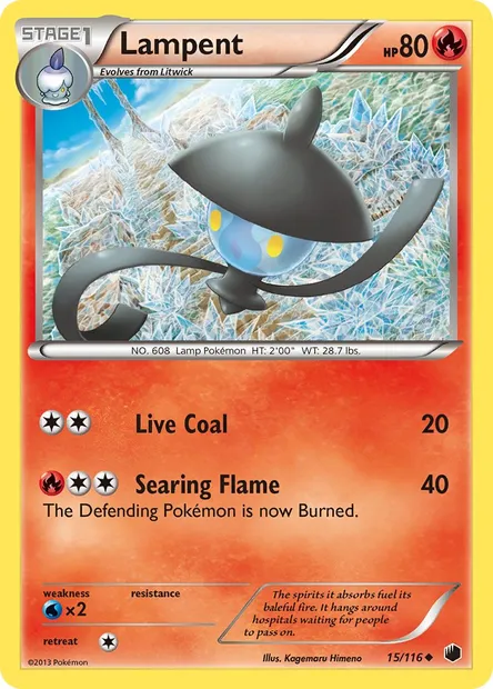 Lampent, Pokémon card PLF 15 — Plasma Freeze set