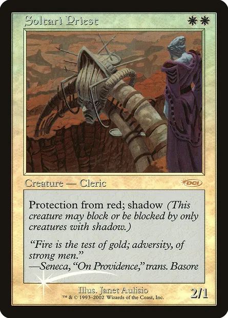 Prêtre soltari, carte Magic F02 1 — extension Friday Night Magic 2002