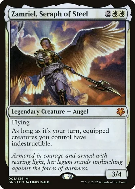 Zamriel, Seraph of Steel, Magic card GN3 1 — Game Night: Free-for-All set