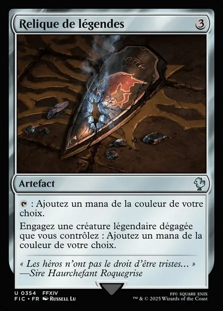Relique de légendes, carte Magic FIC 354 — extension Final Fantasy Commander