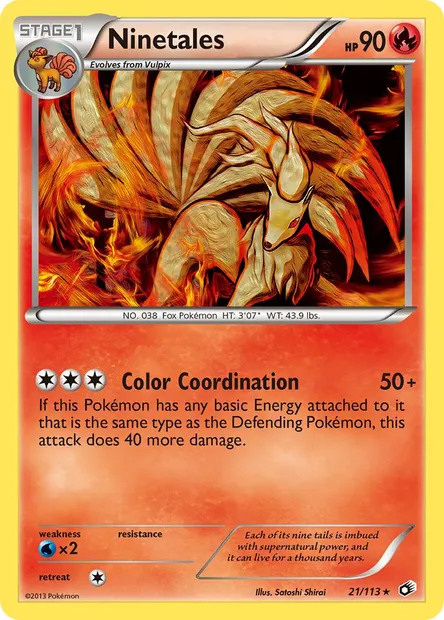 Ninetales, Pokémon card LTR 21 — Legendary Treasures set