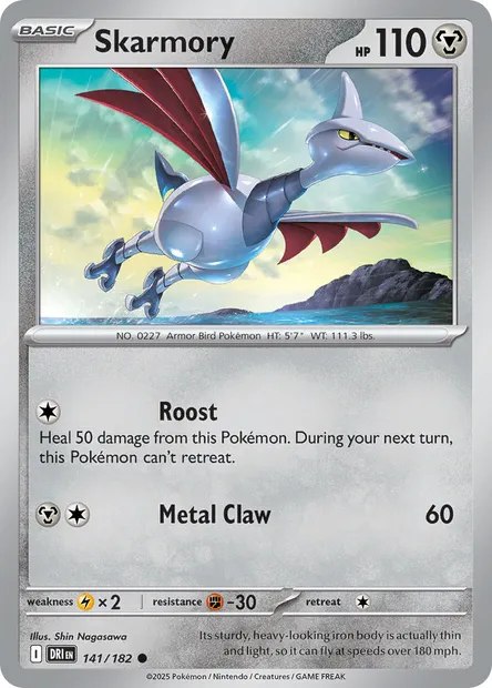 Skarmory, Pokémon card DRI 141 — Destined Rivals set