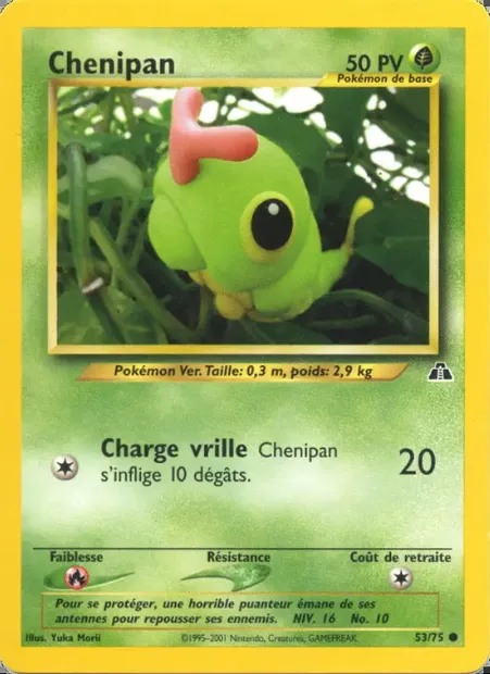 Chenipan, carte Pokémon ND 53 — extension Neo Discovery
