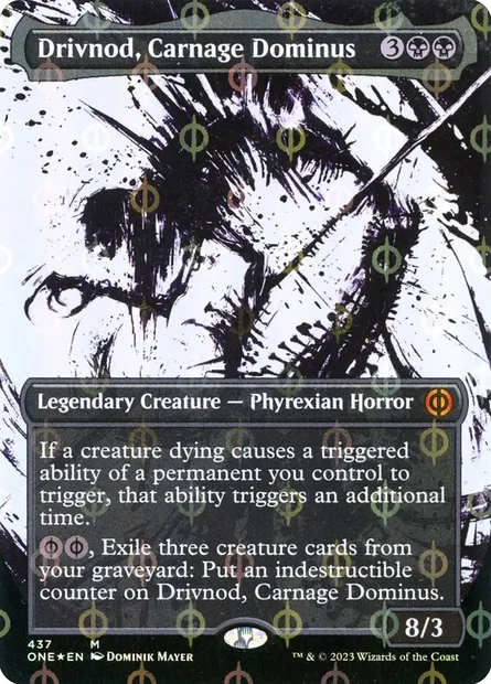 Drivnod, Carnage Dominus, Magic card ONE 437 — Phyrexia: All Will Be One set