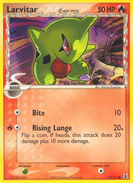 Larvitar δ, Pokémon card DS 73 — Delta Species set