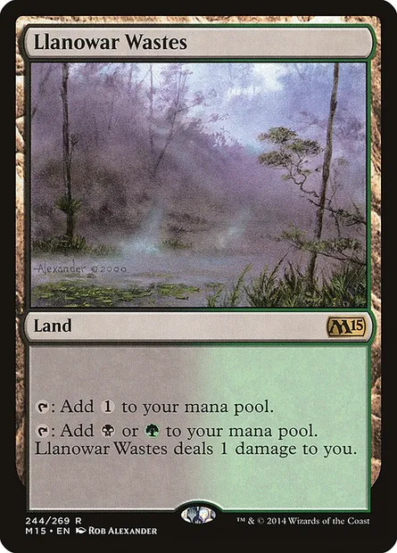 Llanowar Wastes, Magic card M15 244 — Magic 2015 set