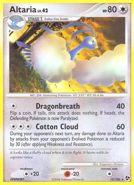 Altaria, Pokémon card GE 12 — Great Encounters set