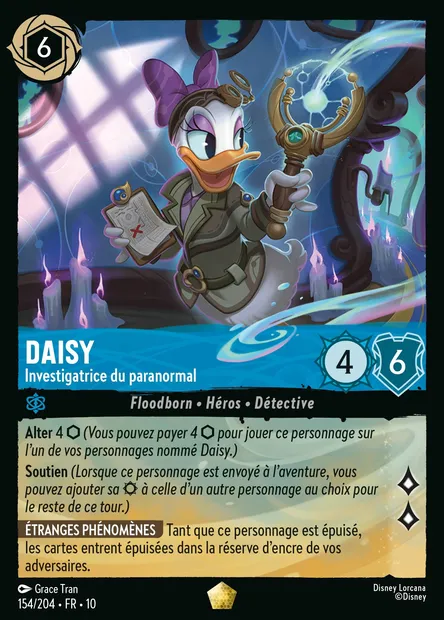 Daisy - Investigatrice du paranormal, carte Disney Lorcana CH10-154 — extension Lueurs dans les Profondeurs