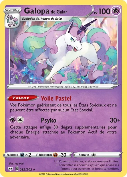 Galopa de Galar, carte Pokémon SSH 82 — extension Épée et Bouclier