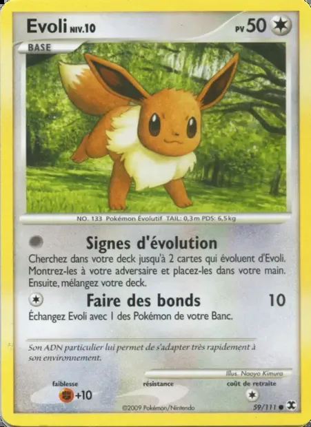 Evoli Niv. 10, carte Pokémon RR 59 — extension Rivaux Émergeants
