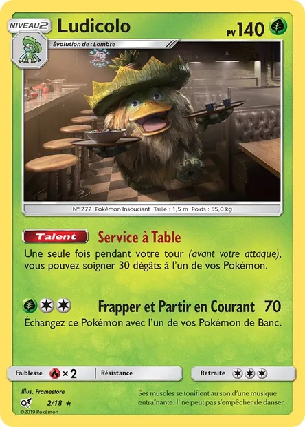Ludicolo, carte Pokémon DET 2 — extension Détective Pikachu