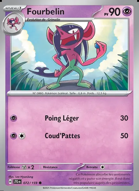 Fourbelin, carte Pokémon JTG 072 — extension Aventures Ensemble