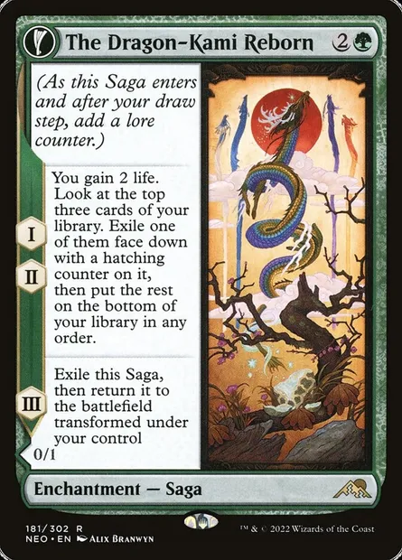 The Dragon-Kami Reborn // Dragon-Kami's Egg, Magic card NEO 181 — Kamigawa: Neon Dynasty set