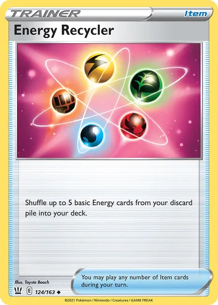 Energy Recycler, Pokémon card BST 124 — Battle Styles set