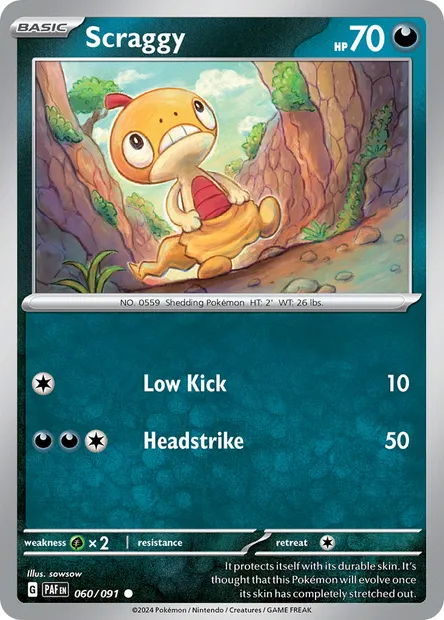 Scraggy, Pokémon card PAF 060 — Paldean Fates set