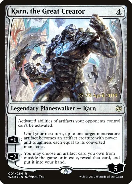 Karn, the Great Creator, Magic card PWAR 1s — War of the Spark Promos set