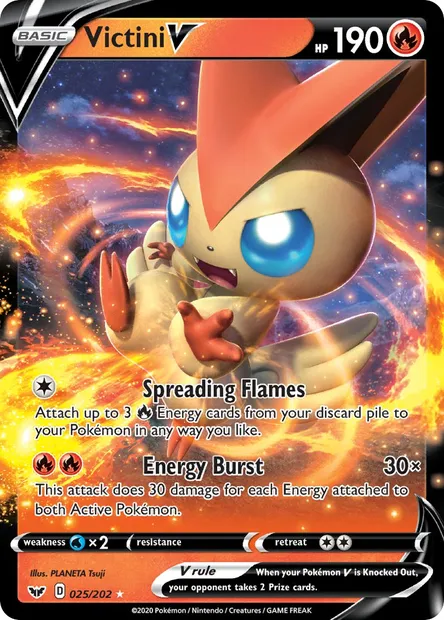 Victini V, Pokémon card SSH 25 — Sword & Shield set