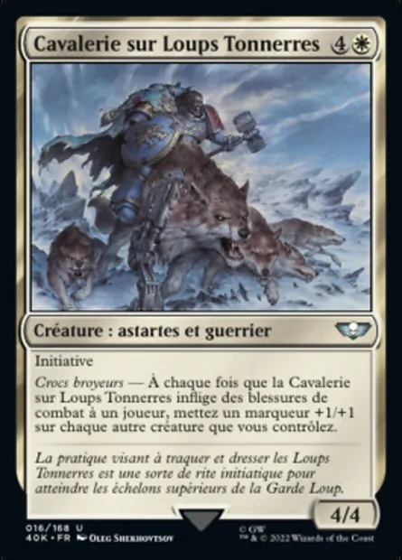 Cavalerie sur Loups Tonnerres, carte Magic 40K 16 — extension Warhammer 40,000 Commander