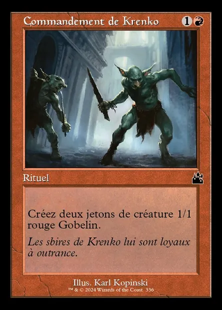 Commandement de Krenko, carte Magic RVR 336 — extension Ravnica Remastered