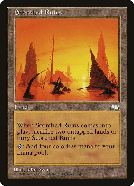 Scorched Ruins, Magic card WTH 166 — Weatherlight set