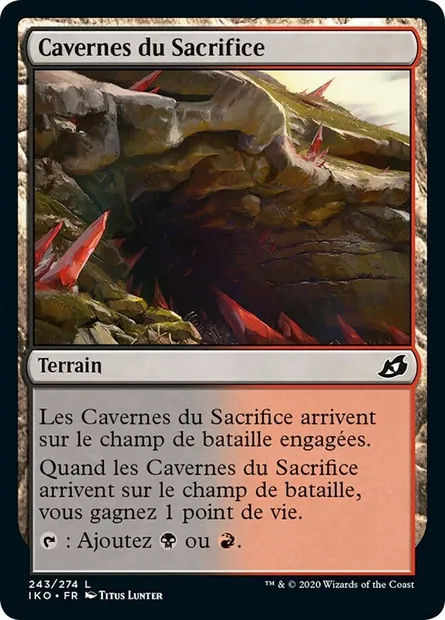 Cavernes du Sacrifice, carte Magic IKO 243 — extension Ikoria: Lair of Behemoths