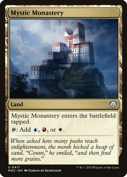Mystic Monastery, Magic card MOC 417 — March of the Machine Commander set