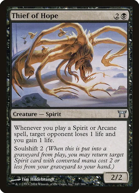 Voleur d'espoir, carte Magic CHK 147 — extension Guerriers de Kamigawa