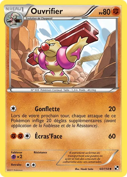 Ouvrifier, carte Pokémon BLW 60 — extension Noir & Blanc
