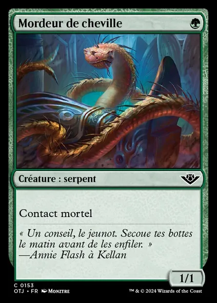 Mordeur de cheville, carte Magic OTJ 153 — extension Outlaws of Thunder Junction