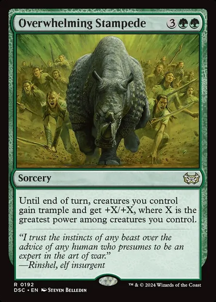 Overwhelming Stampede, Magic card DSC 192 — Duskmourn: House of Horror Commander set