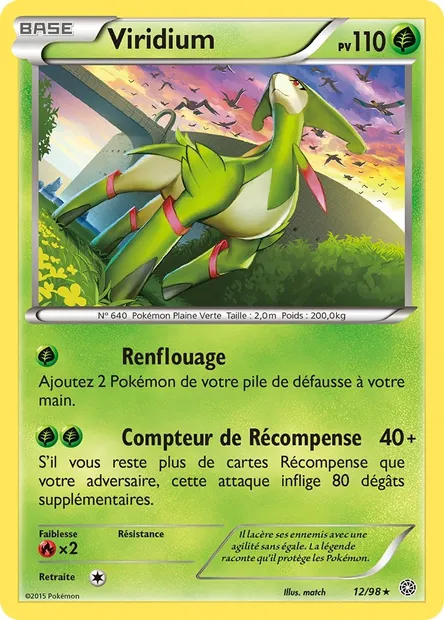 Viridium, carte Pokémon AOR 12 — extension Origines Antiques