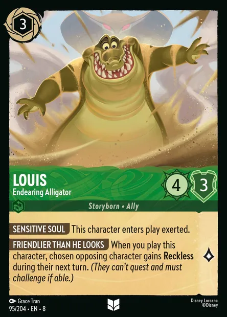 Louis - Endearing Alligator, Disney Lorcana card CH8-095 — The Reign of Jafar set