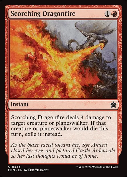 Scorching Dragonfire, Magic card FDN 545 — Foundations set