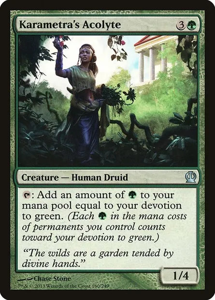 Karametra's Acolyte, Magic card THS 160 — Theros set