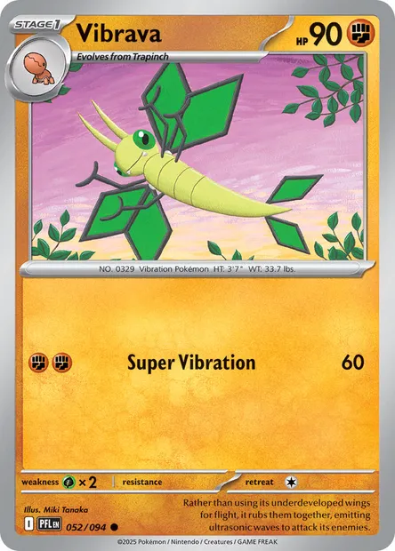 Vibrava, Pokémon card PFL 052 — Phantasmal Flames set