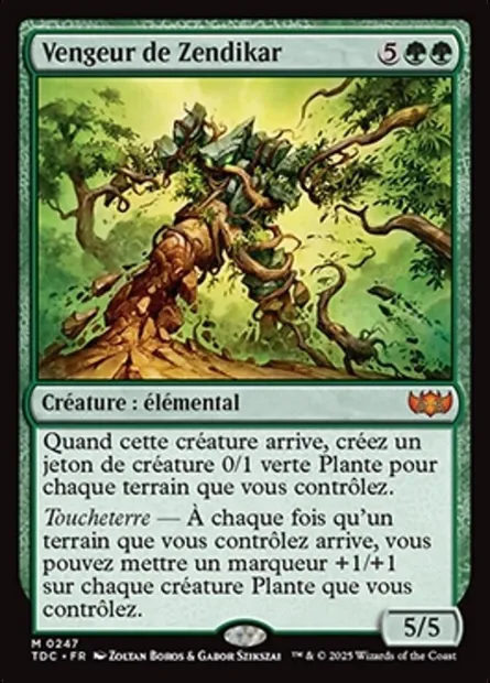Vengeur de Zendikar, carte Magic TDC 247 — extension Tarkir: Dragonstorm Commander