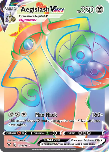 Aegislash VMAX, Pokémon card VIV 190 — Vivid Voltage set