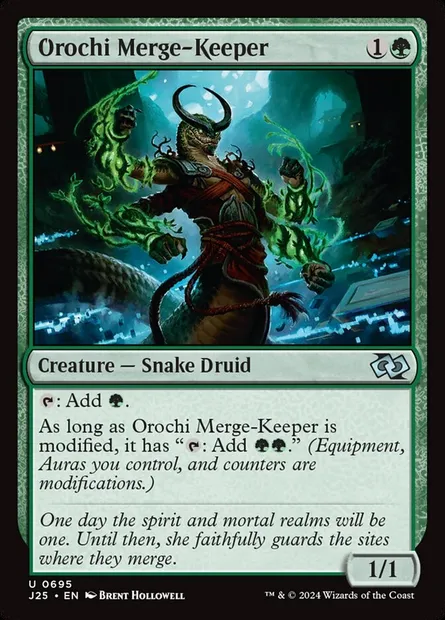 Orochi Merge-Keeper, Magic card J25 695 — Foundations Jumpstart set