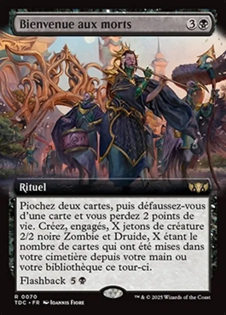 Bienvenue aux morts, carte Magic TDC 70 — extension Tarkir: Dragonstorm Commander