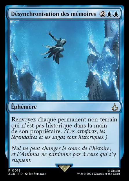 Désynchronisation des mémoires, carte Magic ACR 16 — extension Assassin's Creed