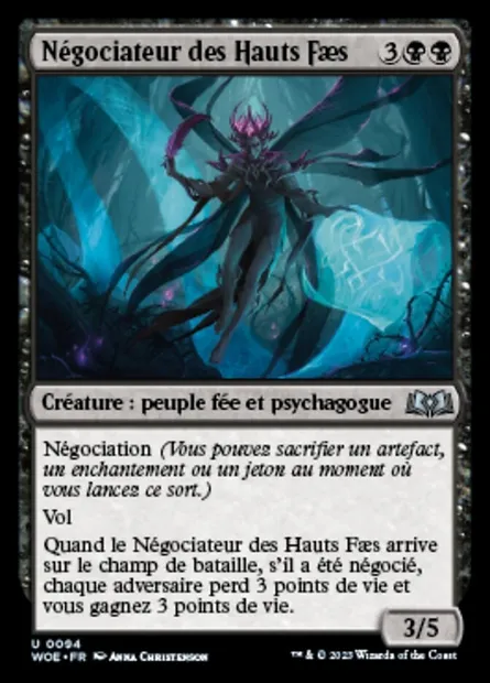 Négociateur des Hauts Faes, carte Magic WOE 94 — extension Wilds of Eldraine