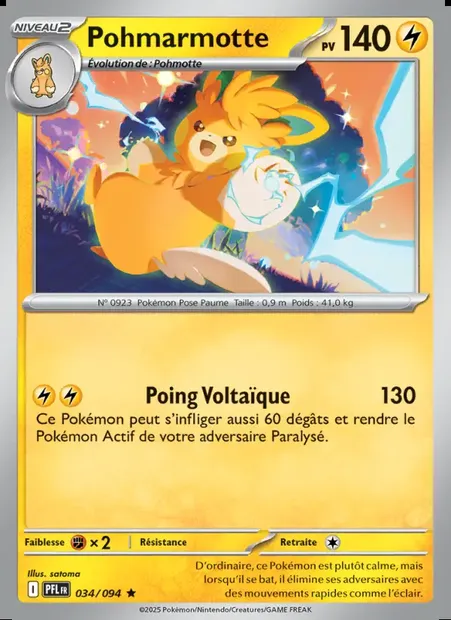 Pohmarmotte, carte Pokémon PFL 034 — extension Flammes Fantasmagoriques