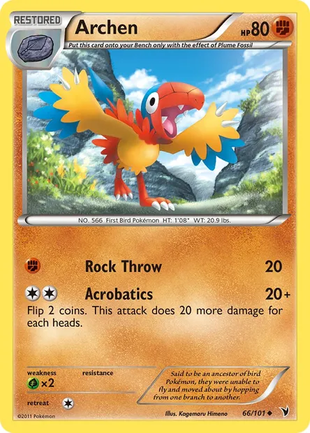 Archen, Pokémon card NVI 66 — Noble Victories set