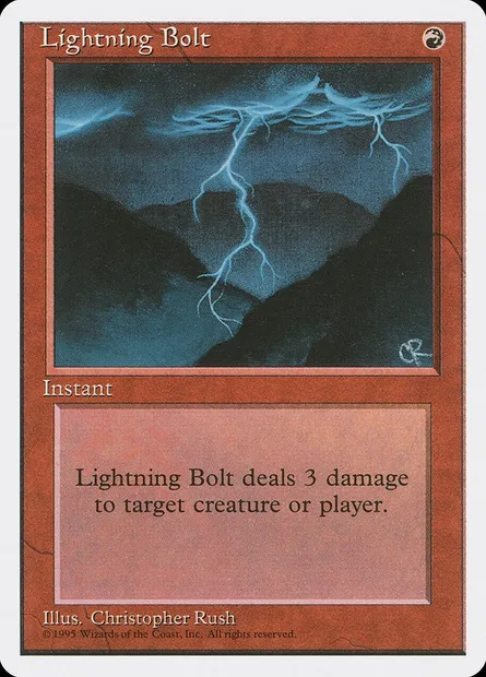 Lightning Bolt, Magic card 4ED 208 — Fourth Edition set