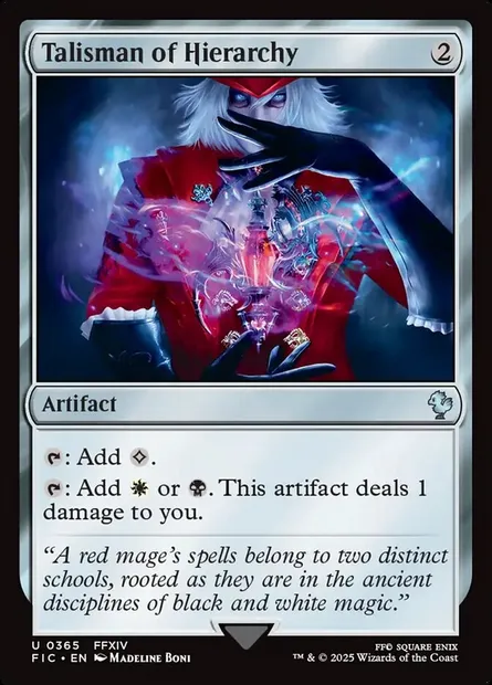 Talisman of Hierarchy, Magic card FIC 365 — Final Fantasy Commander set