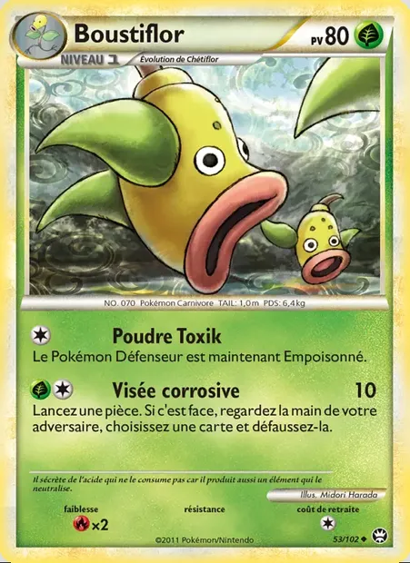 Boustiflor, carte Pokémon TM 53 — extension Triomphant
