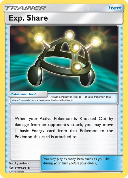 Exp. Share, Pokémon card SUM 118 — Sun & Moon set