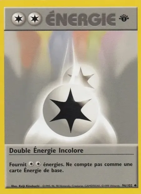 Double Énergie Incolore, carte Pokémon BS 96 — extension Set de Base