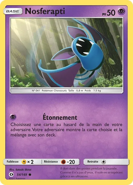 Nosferapti, carte Pokémon SUM 54 — extension Soleil et Lune