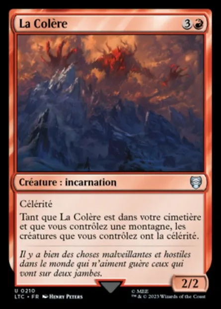 La Colère, carte Magic LTC 210 — extension Tales of Middle-earth Commander